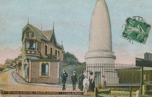 Pain de sucre (sokerileivän muistomerkki) Sainte-Adressessa lähellä Le Havrea. Charles Lefebvre-Desnouettesin muistoksi rakennettu mausoleumi. Postikortti lähetetty 1913. tekijältä French Photographer