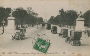 Pariisi - Avenue des Champs-Elysees. Vuonna 1913 lähetetty postikortti. tekijältä French Photographer