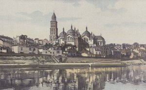 Perigueux, Saint-Frontin katedraali, Näkymä saaren vasemmalta rannalta tekijältä French Photographer