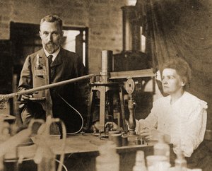 Pierre ja Marie Curie laboratoriossa tekijältä French Photographer