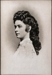 Muotokuva Elisabetista Itävallasta nimeltä Sissi (1837-1898), Itävallan keisarinna ja Unkarin kuningatar puoliso. tekijältä French Photographer