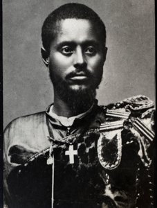 Muotokuva Ras Makosesta (1852-1906), kenraalista ja Hararin maakunnan kuvernööristä Etiopiassa. tekijältä French Photographer