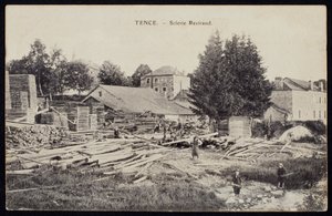 Postikortti, joka kuvaa Reviraud-sahaa Tencen Haute-Loiressa, n. 1900 tekijältä French Photographer