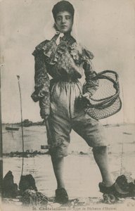 Postikortti osterikalastajasta, lähetetty vuonna 1913 tekijältä French Photographer