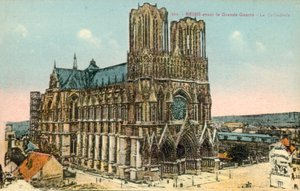 Reims, katedraali, ennen ensimmäistä maailmansotaa tekijältä French Photographer