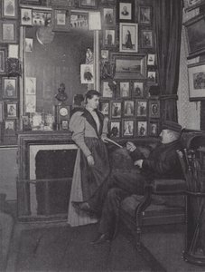 Pariisin Palais Garnierin huone täynnä esiintyjien muotokuvia (m/v kuva) tekijältä French Photographer