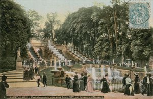 Saint-Cloud - Lepautren ja Mansartin Ludvig XIV:n aikana rakentamat vesiputoukset. Antoine Le Pautren ja Jules Hardouin Mansartin Ludvig XIV:n kunniaksi rakentamat vesiputoukset. Postikortti lähetetty 1913. tekijältä French Photographer