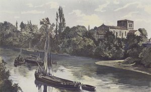 Saint-Denis-de-Piles, kirkko, yhdessä saaren rannalla tekijältä French Photographer