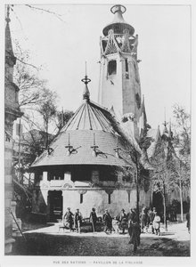 Suomen paviljonki Rue des Nations -kadulla Exposition Universelle -näyttelyssä 1900, Pariisi tekijältä French Photographer