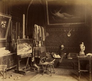 Taidemaalari Toulot studiossaan (m/w kuva) tekijältä French Photographer