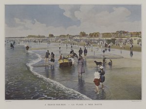 Ranta nousuveden aikaan, Berck-sur-Mer, Ranska (värikuva) tekijältä French Photographer