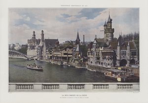 Seinen oikea ranta Exposition Universelle 1900 -näyttelyn aikana, Pariisi (värikuva) tekijältä French Photographer