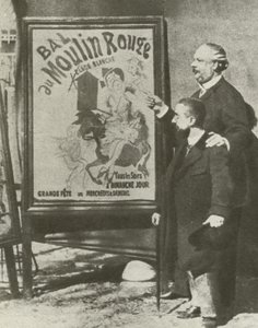 Toulouse-Lautrec Moulin Rougen johtajan kanssa Pariisissa (m/v kuva) tekijältä French Photographer