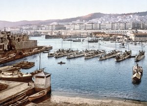 Näkymä Algerin satamaan Admiralty-pubista. 1900 tekijältä French Photographer