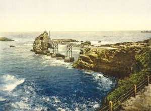 Näkymä Neitsyestä kallioilla, Biarritz, 1890-1900 tekijältä French Photographer