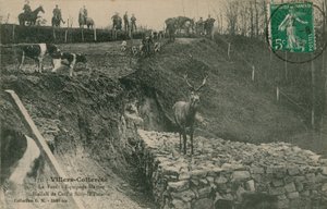 Villers-Cotterets. La Foret - Menier Hallali de Cerf -miehistö silly-la-Poteriessa. Postikortti lähetetty 1913. tekijältä French Photographer