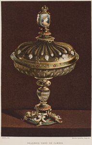 1600-luvun makeapurkki kameoilla, kuvitus Henry Havardin Dictionnaire de lameublement et de la decoration, osa 2, levy 11, Paris, Maison Quantin, 1878 tekijältä French School