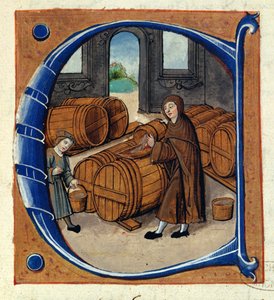 AE II/1667 Viinintuotanto keskiajalla, "Redevantier de Saint-Germain-des-Pres", n. 1530 (vellum) (yksityiskohta 211985) tekijältä French School