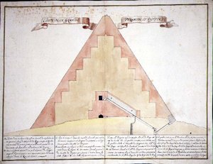 Poikkileikkaus Egyptin pyramideista tekijältä French School