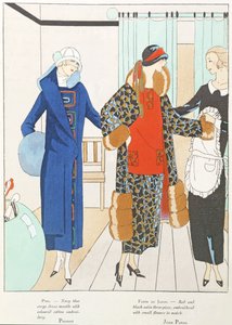Muutamia kauniita uutuuksia Art-Gout-Beautelta, Premetin ja Jean Patoun puvut, lokakuu 1923 (litografia). tekijältä French School