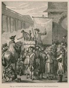 Ranskalainen Mountebank Place du Louvressa; Duplessis-Bertaux