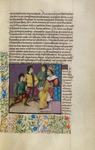Kuningas hovissa, noin 1460-70 (tempera, lehtikulta, maali ja muste pergamentille). tekijältä French School