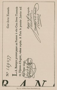 Huomautus Laws Royal Bankista (1719) tekijältä French School