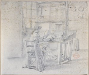 Posliinimaalari Sevresin tehtaalla, n. 1780 tekijältä French School