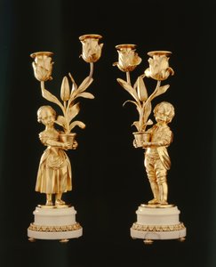 Pari ormolu kynttelikköä (ormolu)