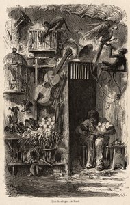 Kauppa Parassa, kuvitus Mr.Biardin matkalle Brasiliaan vuosina 1858-1859. Kaiverrus ”” Le tour du monde”” 1861. Selvan kokoelma. tekijältä French School