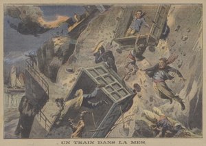 Juna putoaa mereen (väri litho) tekijältä French School