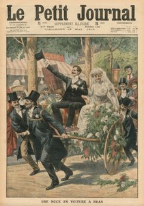 Häät käsikärryissä, kuvitus Le Petit Journalista, liitekuva, 15. toukokuuta 1910
