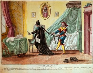 Abbé Raynal deliriumissa, n. 1790 (käsinvärinen etsaus) tekijältä French School