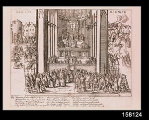 Henri IV:n (1553-1610) vanhurskaus St. Denisissä 15. heinäkuuta 1593 tekijältä French School