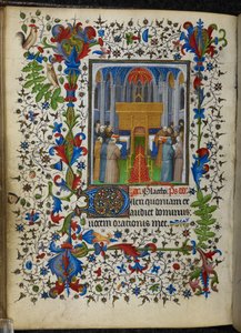 Lisää 16997 f.171v Offices of the Dead (vespers) Chevalier Hoursista, n.1420 (vellum) tekijältä French School