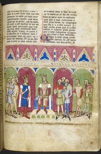 Lisätä. MS 12228, f.223, Roman du Roy Meliadus de Leonnoys, n.1352 (pergamentti) tekijältä French School