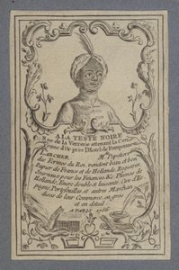 Mainos A la Teste Noire -paperikoneista, Pariisi, 1756 tekijältä French School