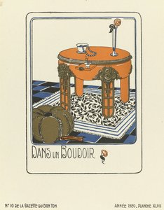 Mainos elokuvasta "Dans un Boudoir", julkaisu 1920 (sabluunapainatus). tekijältä French School