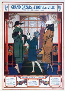 Kaupungintalon suuren basaarin mainos, talvi 1919 tekijältä French School