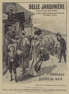 Mainos Belle Jardiniere vaateliikkeestä, Pariisi (litho) tekijältä French School