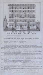 Mainos Louvre Railway Terminus -hotellista, Boulogne-sur-Mer, Ranska (litho) tekijältä French School