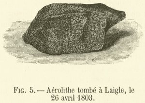 Aerolithe Falls Laiglessa, 26. huhtikuuta 1803 (kaiverrus) tekijältä French School