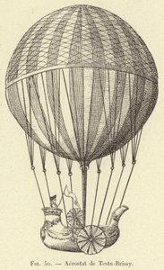 Testu-Brissy aerostaatti (kaiverrus) tekijältä French School