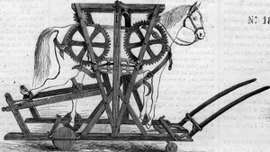 Maatalouskone: ripustuslaite (tai kannettava työ), jota käytetään hevosten tai nautojen liikkumattomuuteen ennen niiden hoitoa. Kone esiteltiin Pariisin maatalouskilpailussa vuonna 1860. Kaiverrus "" Le Monde Illustré" -julkaisussa nro 172, 28. heinäkuuta  tekijältä French School