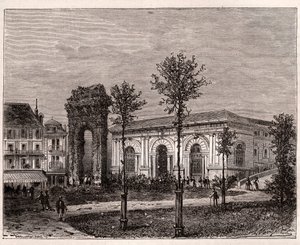 Aix les bains - Aix-les-Bains - Savoy - Campanuksen romaaninen kaari - V.A. Malt-Brownin kaiverrus "La France illustrée: maantiede, historia, tilastohallinto". 1884 tekijältä French School