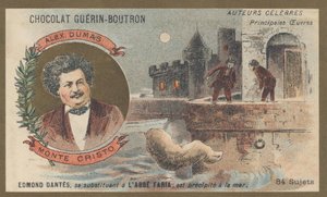 Alexandre Dumas (1802-1870), ranskalainen kirjailija, kirjailija Monte Criston kreivi, romaanin (1845-1846) tekijältä French School