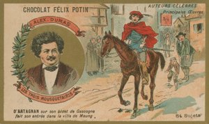 Alexandre Dumas ja kohtaus elokuvasta Kolme muskettisoturia tekijältä French School