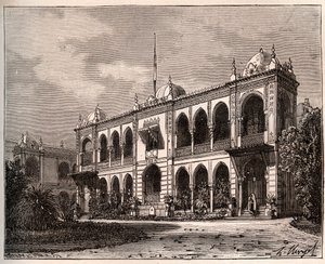 Alger - Kuvernöörin palatsi Mustaphassa - V.A. Malt-Brownin kaiverrus "La France illustrée: maantiede, historia, tilastohallinto". 1884 tekijältä French School