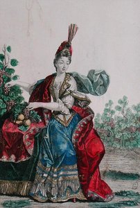 Syksyn allegoria (värillinen kaiverrus) tekijältä French School