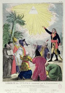 Allegoria Napoleon Bonaparten (1769-1821) ja paavi Pius VII:n (1742-1823) 1801 konkordaatista (katso myös 175951) tekijältä French School